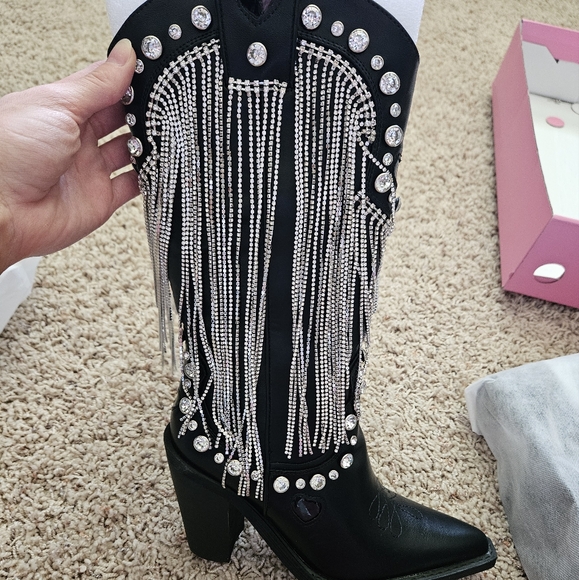 NWT Dolls Kill Sugar Thrillz Present Perfect Cowboy Boots- 7 - Picture 5 of 13